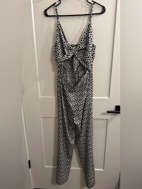 indulge Black and White Printed Jumpsuit